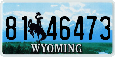 WY license plate 8146473