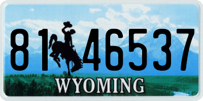 WY license plate 8146537