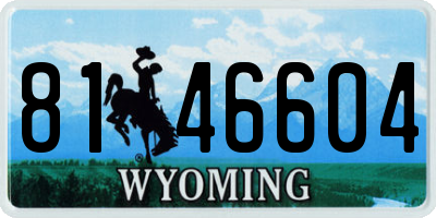 WY license plate 8146604