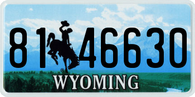 WY license plate 8146630