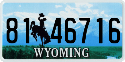 WY license plate 8146716