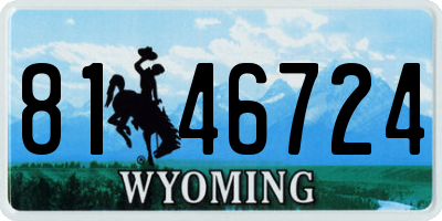 WY license plate 8146724