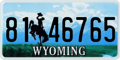 WY license plate 8146765