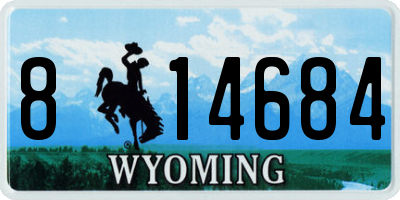 WY license plate 814684