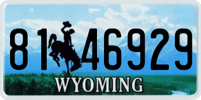 WY license plate 8146929