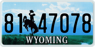 WY license plate 8147078