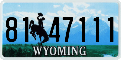 WY license plate 8147111