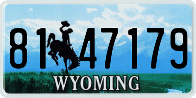 WY license plate 8147179