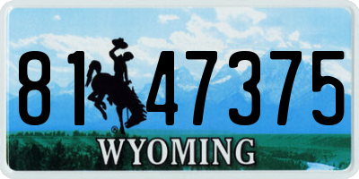 WY license plate 8147375