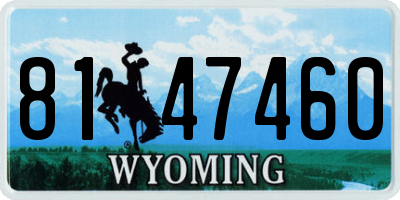 WY license plate 8147460