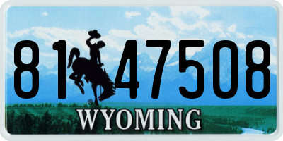 WY license plate 8147508