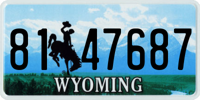 WY license plate 8147687