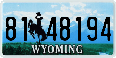 WY license plate 8148194