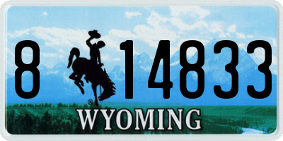 WY license plate 814833