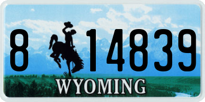 WY license plate 814839