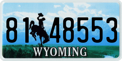 WY license plate 8148553