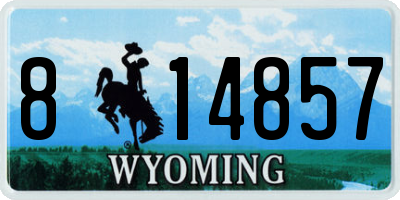 WY license plate 814857