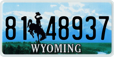 WY license plate 8148937