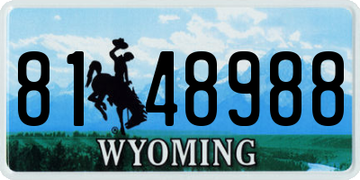 WY license plate 8148988
