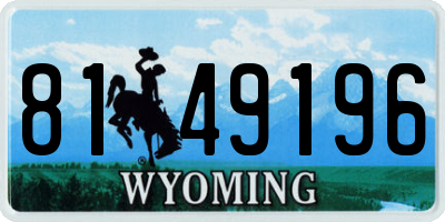 WY license plate 8149196