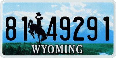 WY license plate 8149291