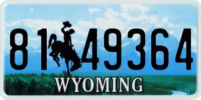 WY license plate 8149364