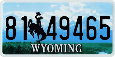 WY license plate 8149465