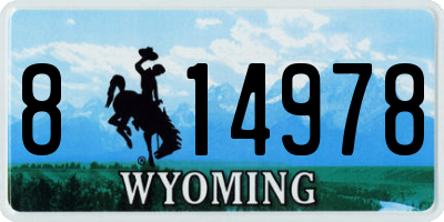 WY license plate 814978