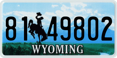 WY license plate 8149802