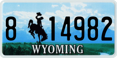 WY license plate 814982