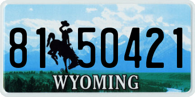 WY license plate 8150421