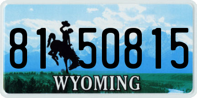 WY license plate 8150815