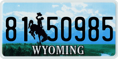 WY license plate 8150985