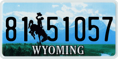 WY license plate 8151057