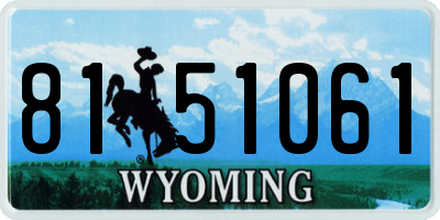 WY license plate 8151061