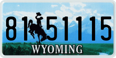 WY license plate 8151115