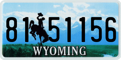 WY license plate 8151156