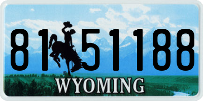WY license plate 8151188