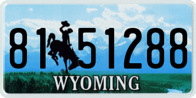 WY license plate 8151288