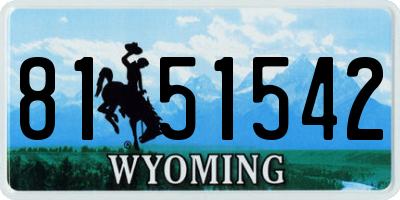 WY license plate 8151542