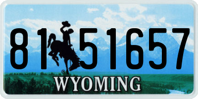 WY license plate 8151657