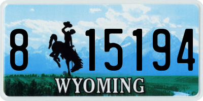 WY license plate 815194