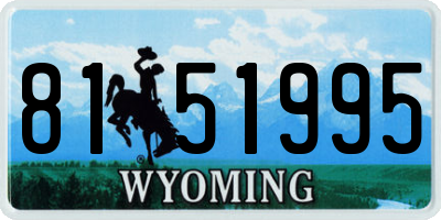 WY license plate 8151995