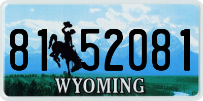WY license plate 8152081