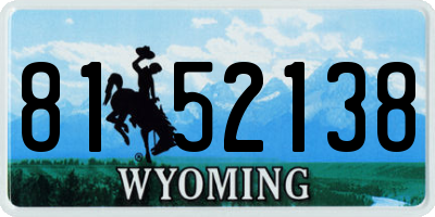 WY license plate 8152138