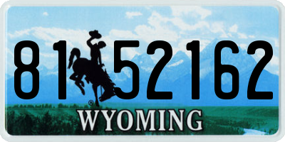 WY license plate 8152162