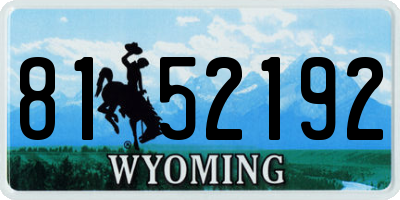 WY license plate 8152192