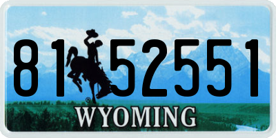 WY license plate 8152551