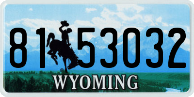 WY license plate 8153032