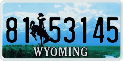 WY license plate 8153145